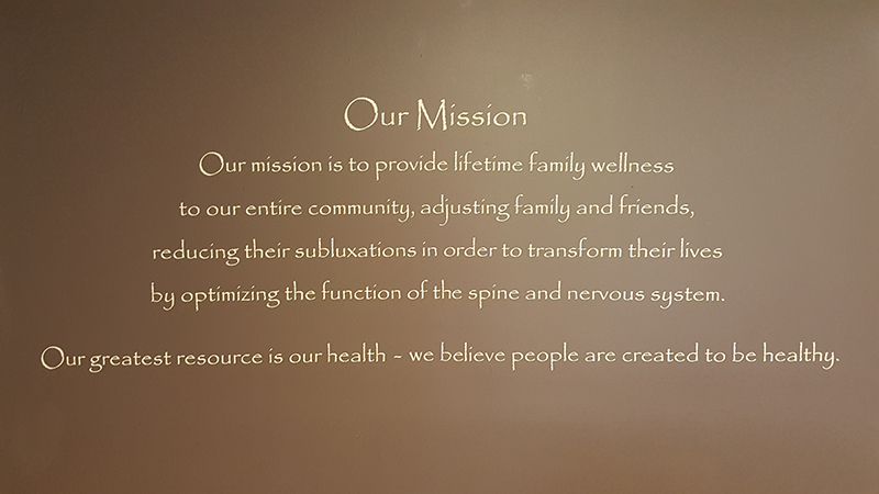 Advanced Chiropractic Center mission statement